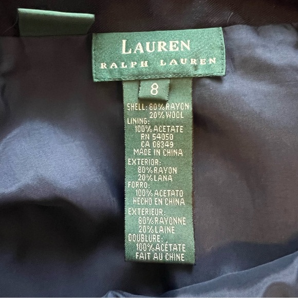 Vintage Ralph Lauren Oxfordshire Castle Country Wool Wrap Skirt with Leather 8 - Picture 7 of 10